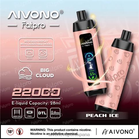 Aivono Fatpro 22000 hielo de durazno H682H5 | Aivono Vaper Espana